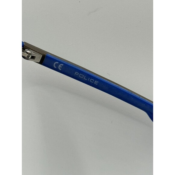 Police SPL491 Blue Round Designer Sunglasses NEW Retail $300+ - Picture 4 of 6